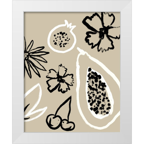 Summer Bounty II White Modern Wood Framed Art Print by Sizemore, Natalie