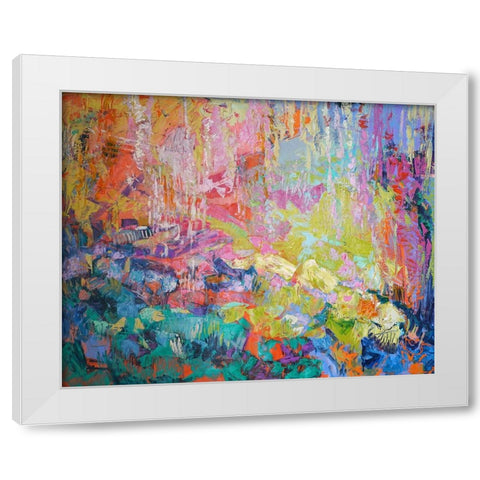 On Quiet Pond White Modern Wood Framed Art Print by Fagan, Dorothy