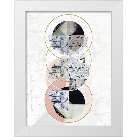 Inner Circles II White Modern Wood Framed Art Print by Cartissi