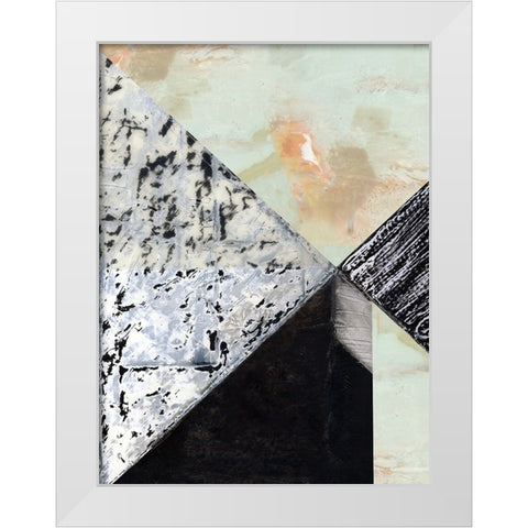 Tiles And Texture Abstract Angles I White Modern Wood Framed Art Print by Cartissi