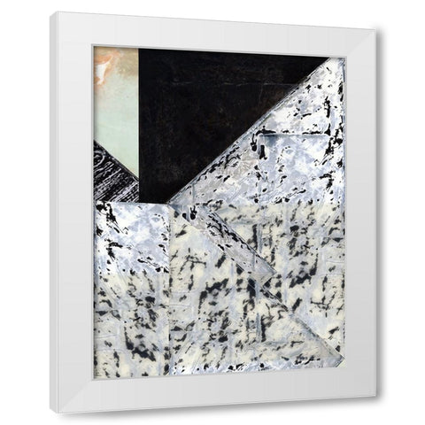 Tiles And Texture Abstract Angles II White Modern Wood Framed Art Print by Cartissi