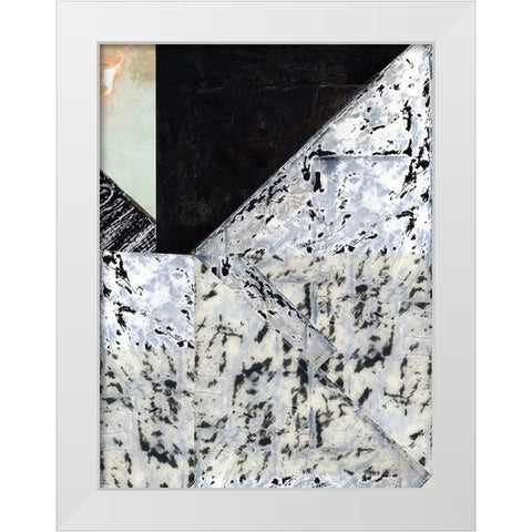Tiles And Texture Abstract Angles II White Modern Wood Framed Art Print by Cartissi