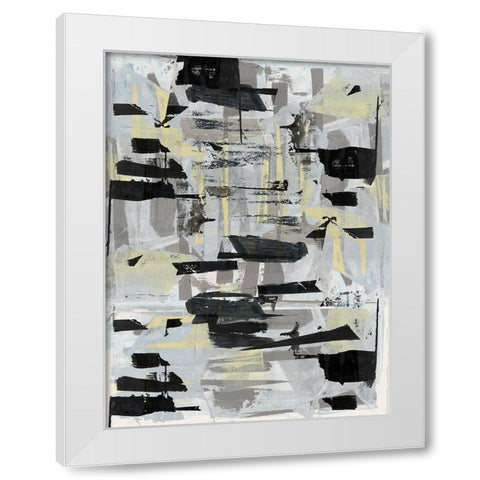 Tiles And Texture Abstract Angles III White Modern Wood Framed Art Print by Cartissi