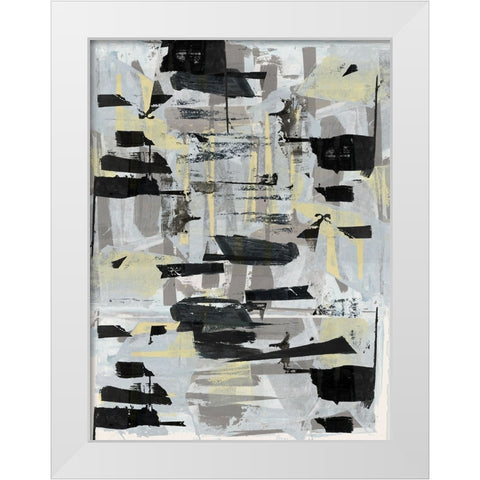 Tiles And Texture Abstract Angles III White Modern Wood Framed Art Print by Cartissi