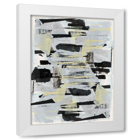 Tiles And Texture Abstract Angles IV White Modern Wood Framed Art Print by Cartissi