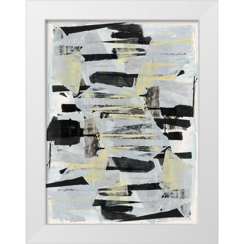 Tiles And Texture Abstract Angles IV White Modern Wood Framed Art Print by Cartissi