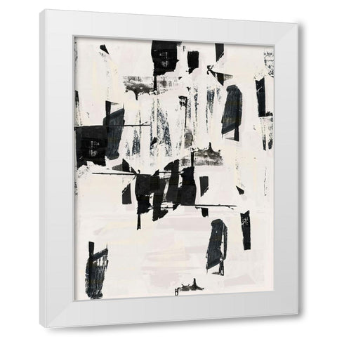 Tiles And Texture Abstract Angles V White Modern Wood Framed Art Print by Cartissi