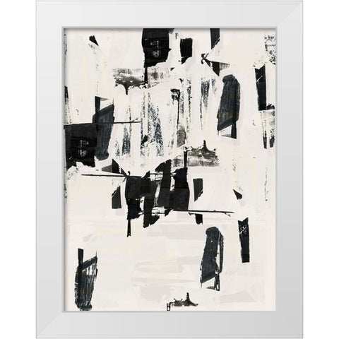 Tiles And Texture Abstract Angles V White Modern Wood Framed Art Print by Cartissi