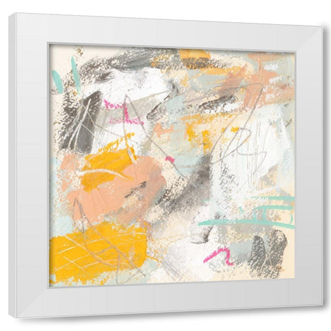 Orange Sunlight III White Modern Wood Framed Art Print by Wang, Melissa