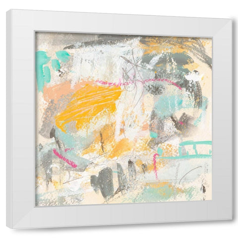 Orange Sunlight V White Modern Wood Framed Art Print by Wang, Melissa