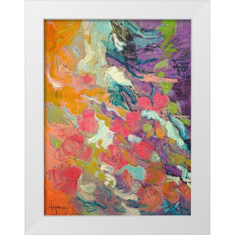 Descending Graces White Modern Wood Framed Art Print by Fagan, Dorothy