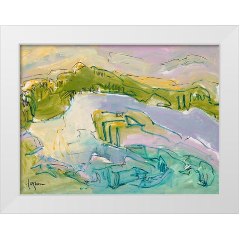 Treasured Island White Modern Wood Framed Art Print by Fagan, Dorothy