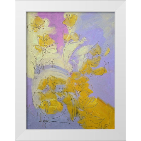 Free Bird White Modern Wood Framed Art Print by Fagan, Dorothy