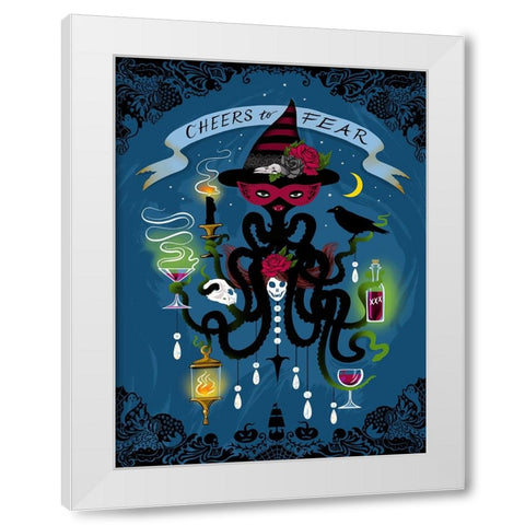 Spooky Cephalopod Chandeliers I White Modern Wood Framed Art Print by Marr, Laura