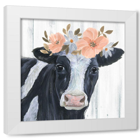 Susie in Flowers II White Modern Wood Framed Art Print by Warren, Annie