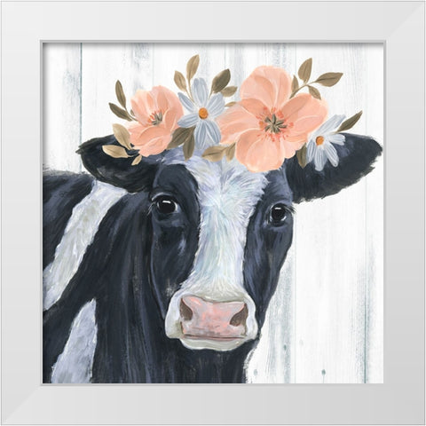 Susie in Flowers II White Modern Wood Framed Art Print by Warren, Annie