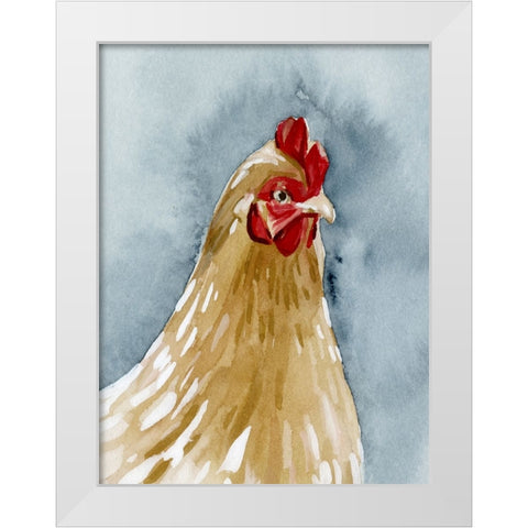 Chicken Portrait II White Modern Wood Framed Art Print by Caroline, Emma