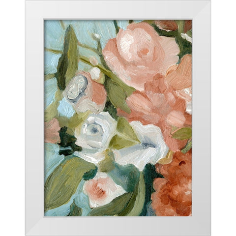Bouquet Scatter II White Modern Wood Framed Art Print by Caroline, Emma