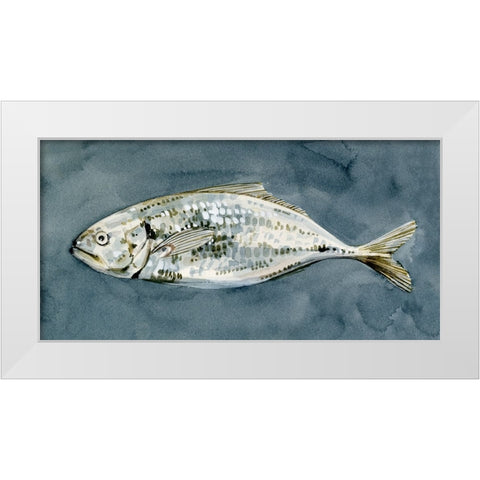 Deep Sea Swimmer I White Modern Wood Framed Art Print by Caroline, Emma