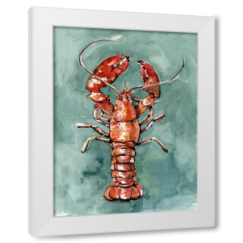 Aquatic Lobster II White Modern Wood Framed Art Print by Caroline, Emma