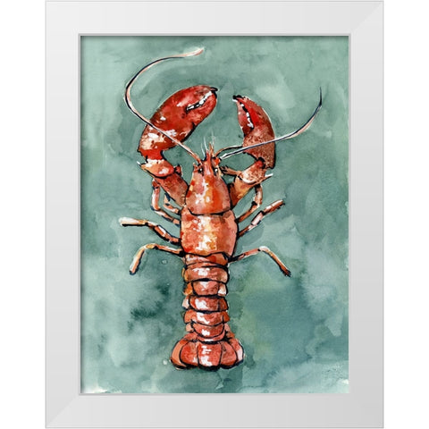 Aquatic Lobster II White Modern Wood Framed Art Print by Caroline, Emma