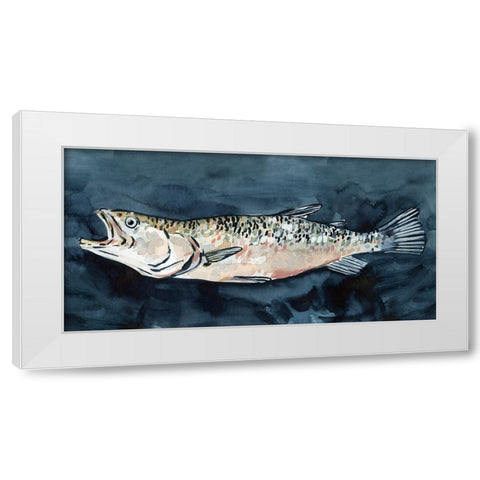 Hungry Fish I White Modern Wood Framed Art Print by Caroline, Emma