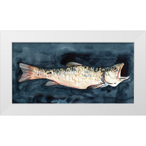 Hungry Fish II White Modern Wood Framed Art Print by Caroline, Emma