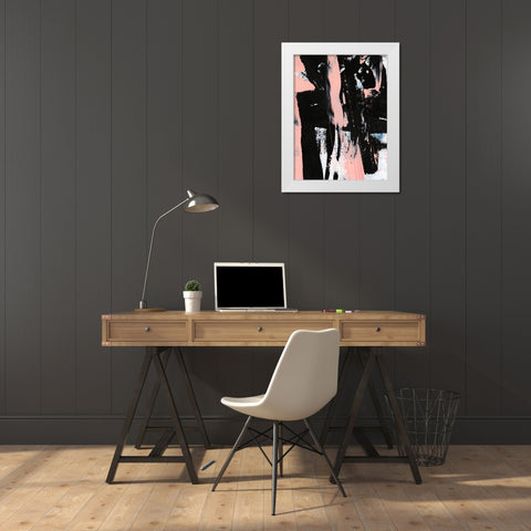 Black And Blush I White Modern Wood Framed Art Print by Harper, Ethan