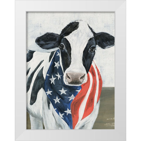 American Cow II White Modern Wood Framed Art Print by Warren, Annie