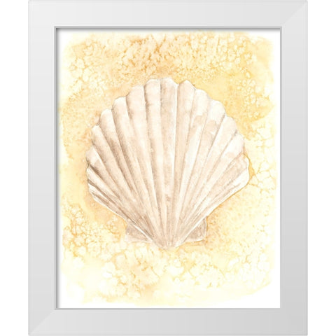 Salty Seashell II White Modern Wood Framed Art Print by Warren, Annie