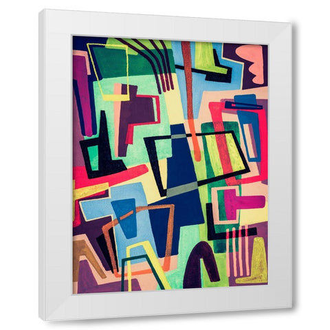 Connected Colors II White Modern Wood Framed Art Print by Galapon, Nikki
