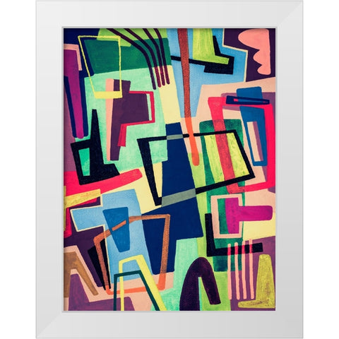 Connected Colors II White Modern Wood Framed Art Print by Galapon, Nikki
