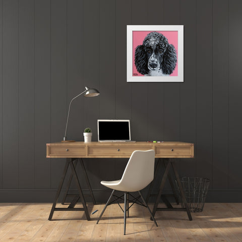 Black Poodle White Modern Wood Framed Art Print by Vitaletti, Carolee