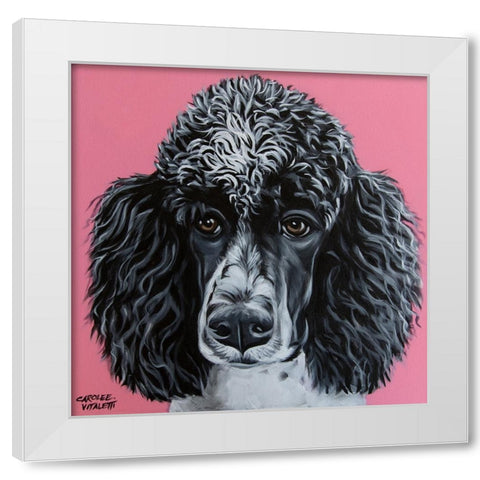 Black Poodle White Modern Wood Framed Art Print by Vitaletti, Carolee