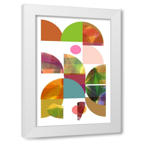 Dorset Shapes II White Modern Wood Framed Art Print by Cartissi