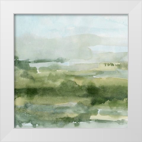 Soft Sage Landscape I White Modern Wood Framed Art Print by Caroline, Emma