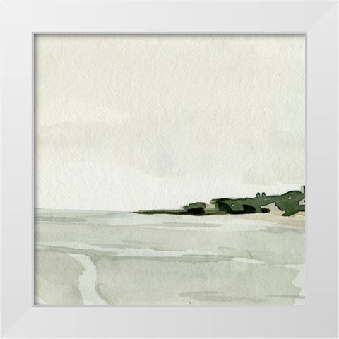 Beachside Walk I White Modern Wood Framed Art Print by Caroline, Emma