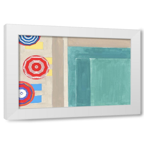 By the Pool I White Modern Wood Framed Art Print by Cartissi
