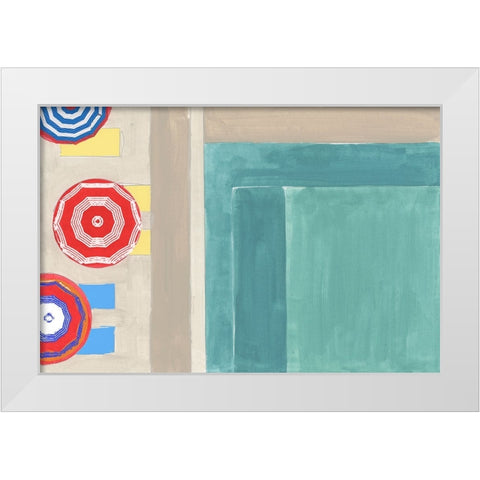 By the Pool I White Modern Wood Framed Art Print by Cartissi