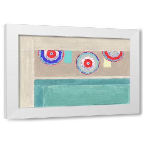 By the Pool II White Modern Wood Framed Art Print by Cartissi