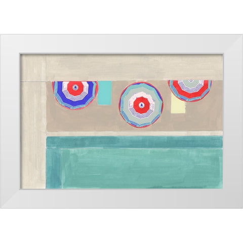By the Pool II White Modern Wood Framed Art Print by Cartissi