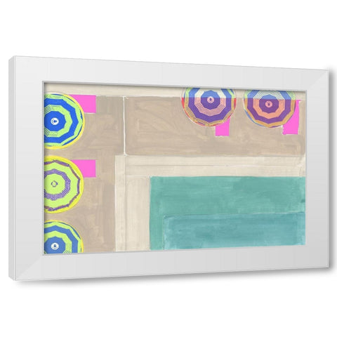 By the Pool III White Modern Wood Framed Art Print by Cartissi