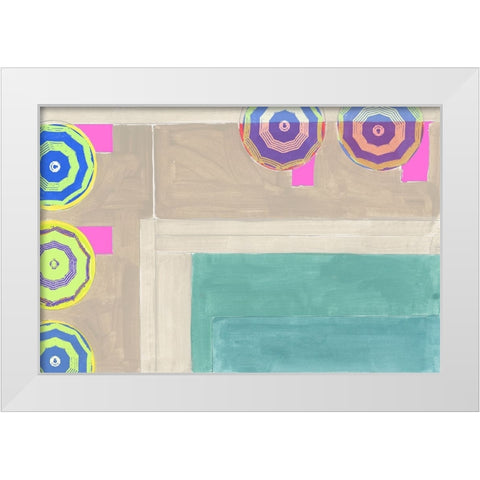By the Pool III White Modern Wood Framed Art Print by Cartissi