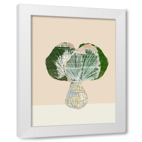 Woven Tropical Leaf I White Modern Wood Framed Art Print by Cartissi