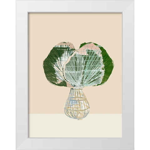 Woven Tropical Leaf I White Modern Wood Framed Art Print by Cartissi