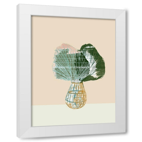 Woven Tropical Leaf II White Modern Wood Framed Art Print by Cartissi