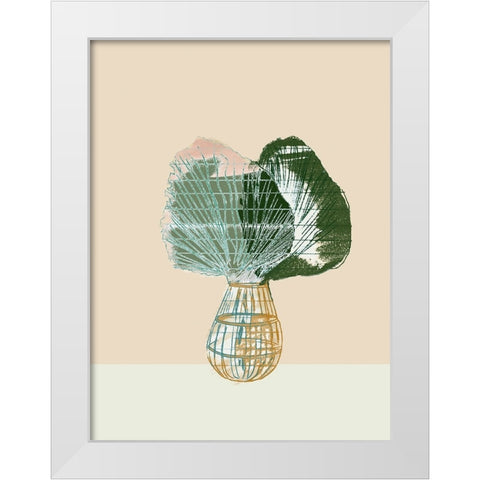 Woven Tropical Leaf II White Modern Wood Framed Art Print by Cartissi