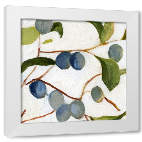 Olives on the Branch IV White Modern Wood Framed Art Print by Caroline, Emma