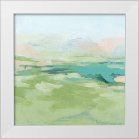 Field Fresco II White Modern Wood Framed Art Print by Vess, June Erica