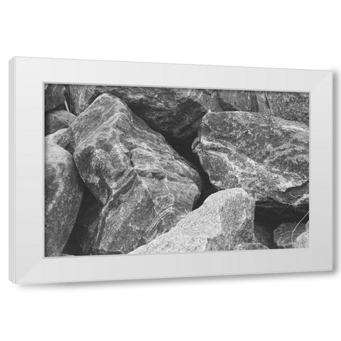 Found Textures VII White Modern Wood Framed Art Print by Johnson, Jason